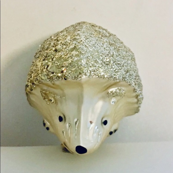 Light Gold Glass Clip On Hedgehog Ornament Xmas - Picture 2 of 7